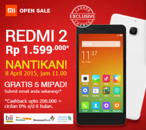 Xiaomi Redmi 2 dan Xiaomi MI Pad buka penjualan Indonesia mulai Hari ini !