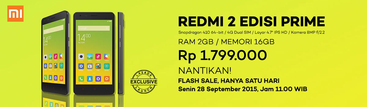 Redmi 2 Prime Dijual di Indonesia Seharga Rp 1,8 Juta