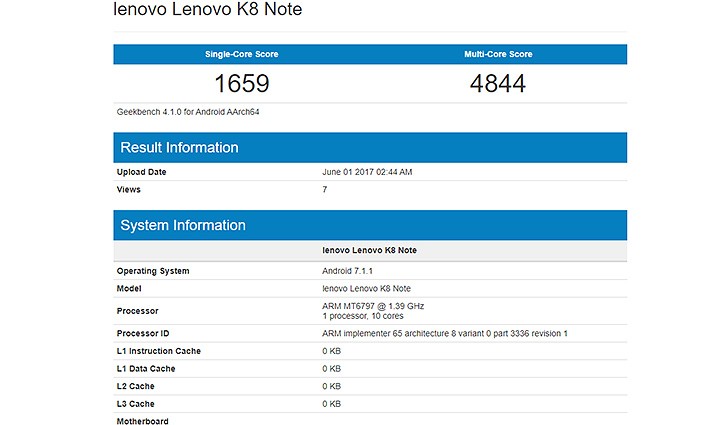 Informasi Lenovo K7 Note